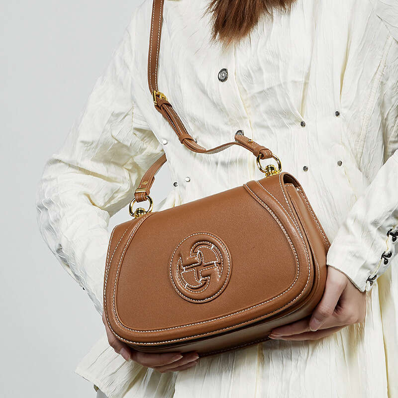 Women's luxury shoulder bag trendy handbag Hobo saddle new leather high-end retro single handle multifunctional light underarm bag