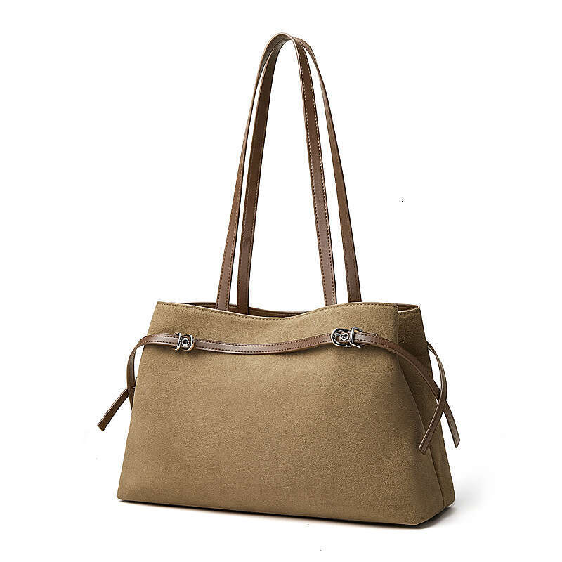 Luxury shoulder bag handbag new item cowhide high-end matte texture multifunctional large capacity suede retro single crossbody bag