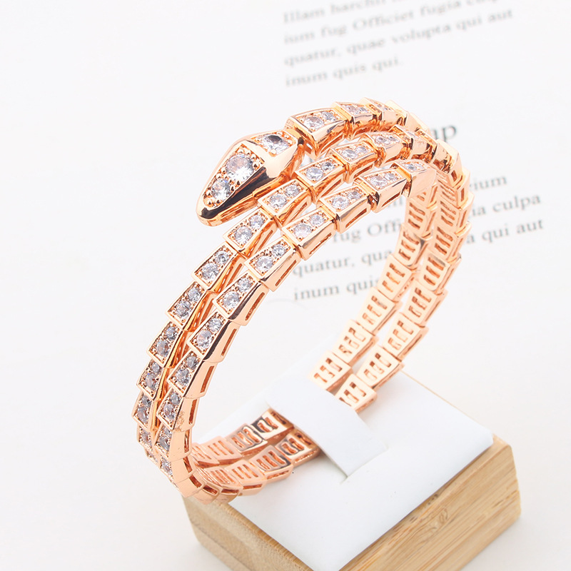 And Style New Creative Snake-Shaped Three-Ring Bracelet Open Personality Unisex Trendy Bracelet Wholesale
