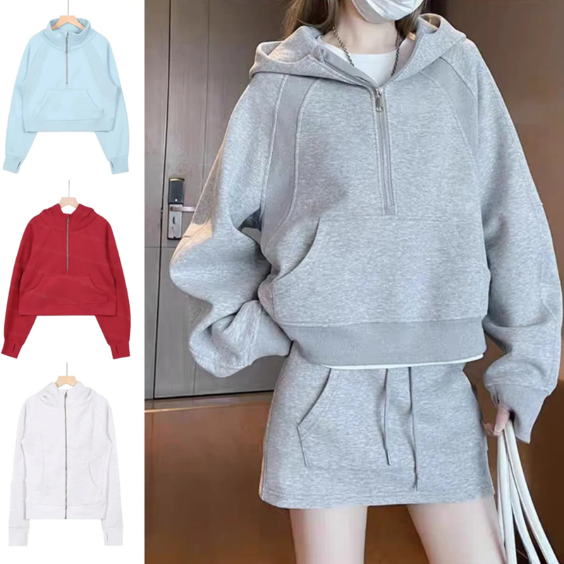 Yoga women jacket sets luluity lemonive jackets Scuba Hoodie jackets pants Sweater luluity lemonive Scuba Sweatshirt pant Scuba luluity lemonive set men ql2