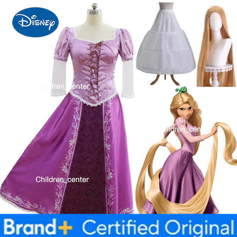 Disney Tangled Rapunzel Womens Long Hair Princess Costumes Cosplay Costume Adult Carnival Uniform Halloween Costumes H2512271