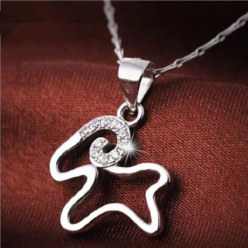 925 Sterling Silver Jewelry South Korea Simple Animal Crystal Lambs Luck Sheep Exquisite Clavicle Chain Pendant Necklaces M251227