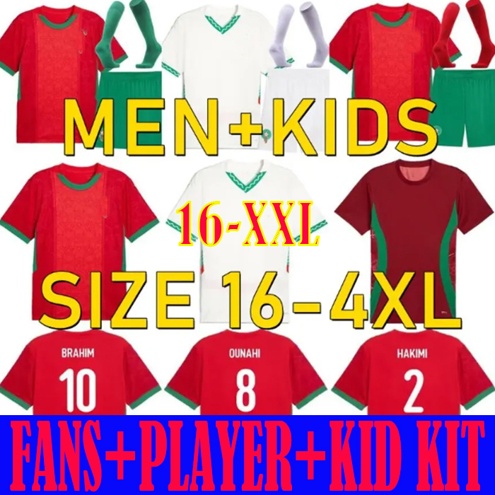 BRAHIM 10 25-26 Morocco Soccer Jerseys Football Shirt National Thai Quality Jersey OUNAHI 8TAARABT ZIYECH 7 AGUERD 5 AMRABAT 4 MAZRAOUI 3 HAKIMI 2 EN NESYRI 19 men kids