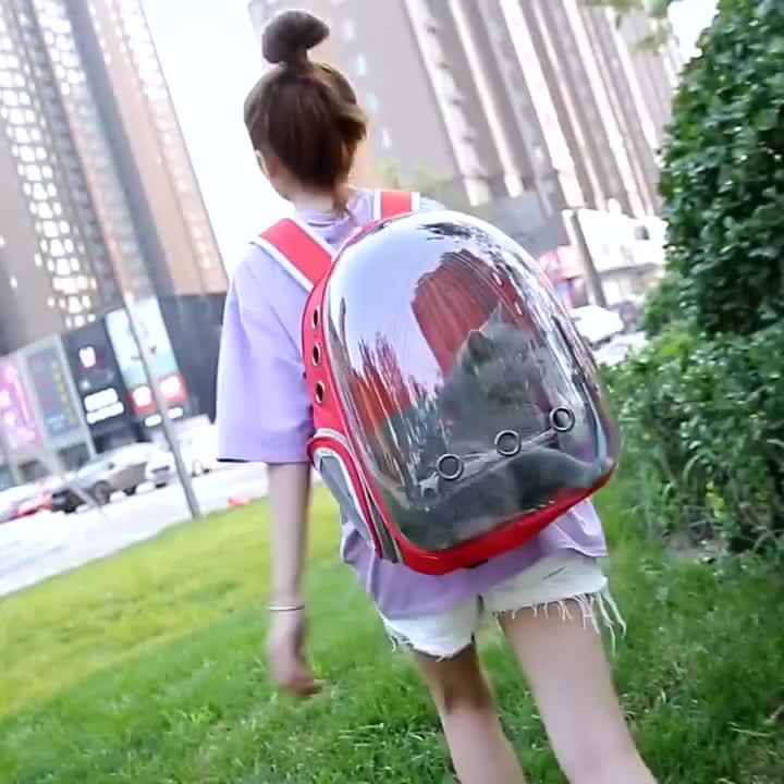 Space Capsule Cat Backpack Transparent Ventilated Pet Carrier for Outdoor Portable Shoulder Bag