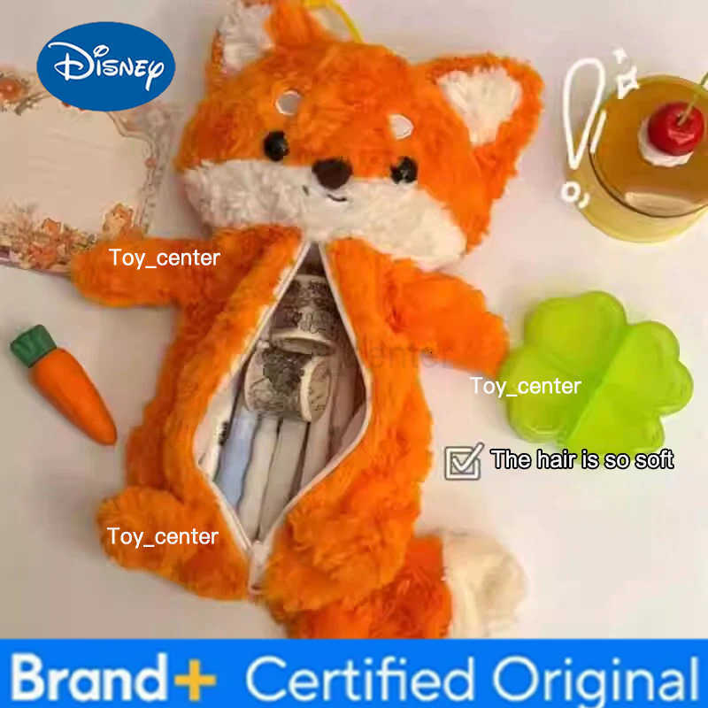 Disney Students Cute Fox Doll Plush Pen Bag Cartoon Animal Pencil Case Large Capacity Stationery Organizer H251227