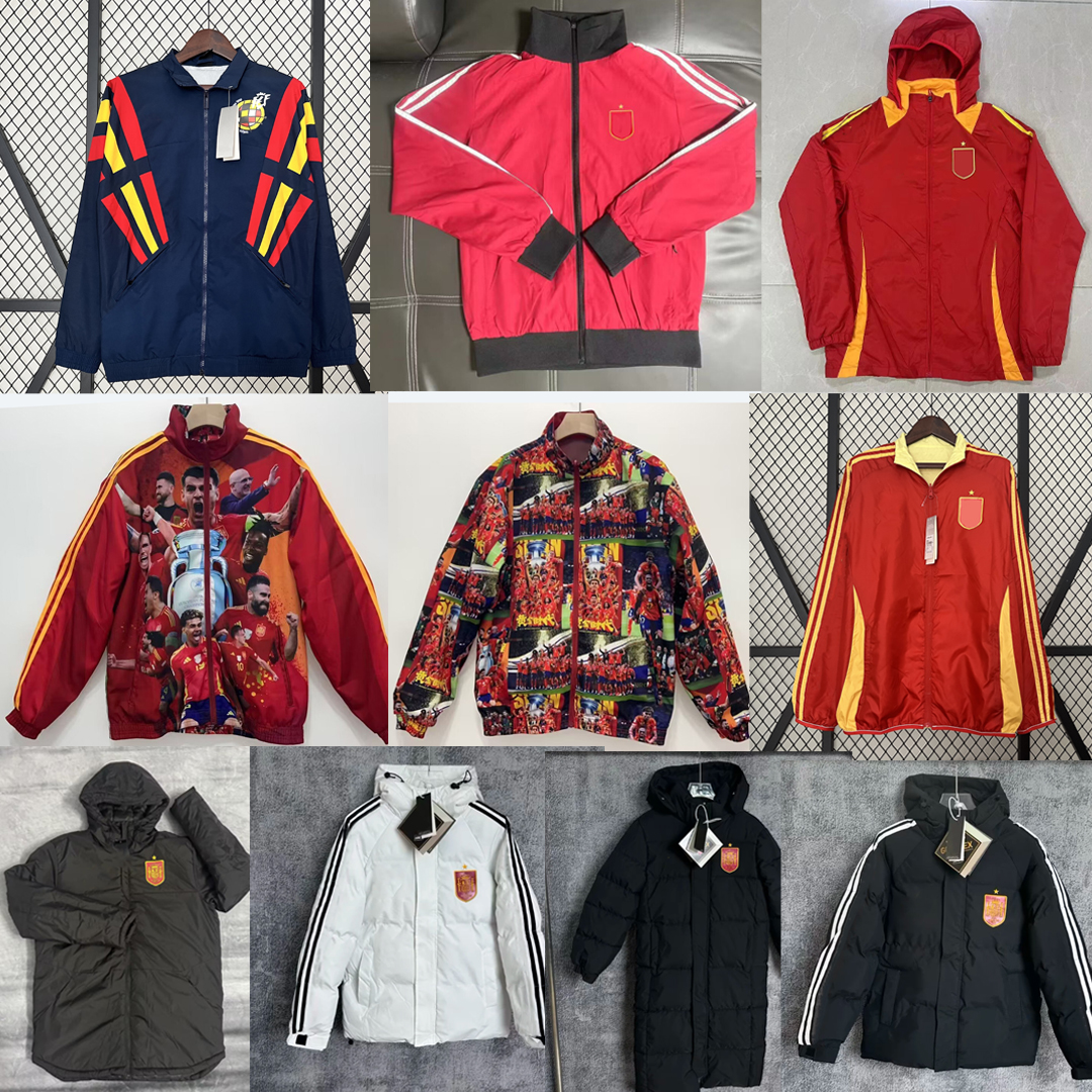 New + Retro Spain 2025 2026 soccer tracksuit long sleeve coat MARTINELLI football shirt REVERSIBLE jersey windbreaker Two-sided suit 1996 kit zipper down jacket pants