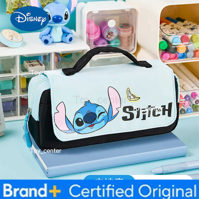 Disney Stitch Pencil Case Lotso Mickey Student High Capacity Stationery Storage Bag Pen Box School Supplies Boy Girl Gifts H251227