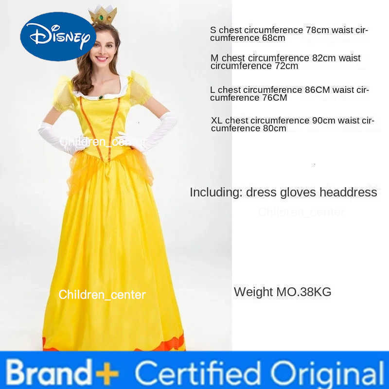 Disney New Princess Dress Palace Party Queen Skirt Pink Peach Blossom Clothes Anime Halloween Costumes for Women H2512271