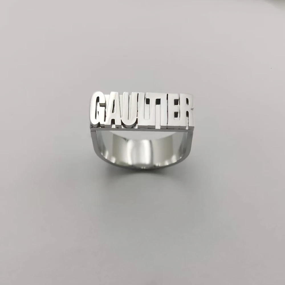 Custom Gold Gothic Rings for Men Women Stainless Steel Name Ring Personalized Chunky Knuckle Rings Birthday Gifts 251224