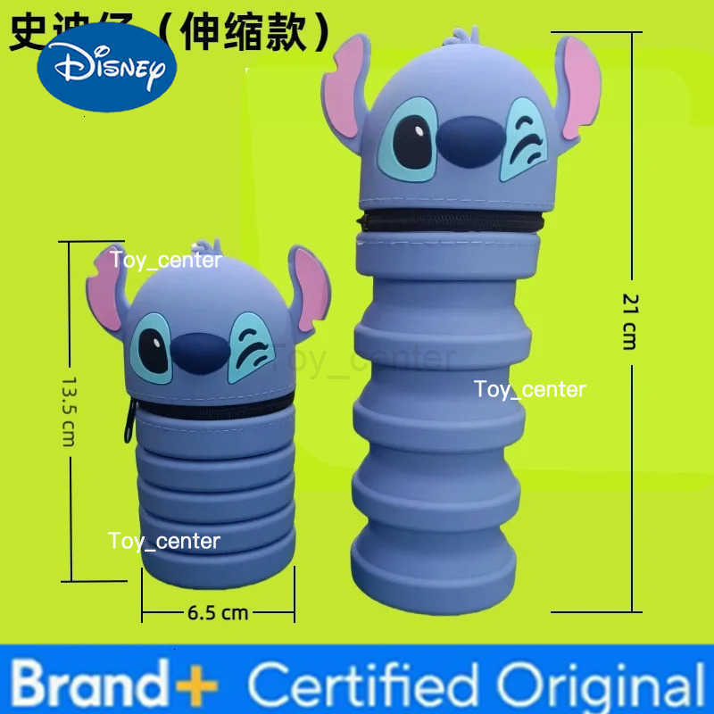 Disney New Cute Telescoping Pencil Case Cartoon Foldable Pen Holder Student Stationery Storage Bag Children Gifts Hot H251227