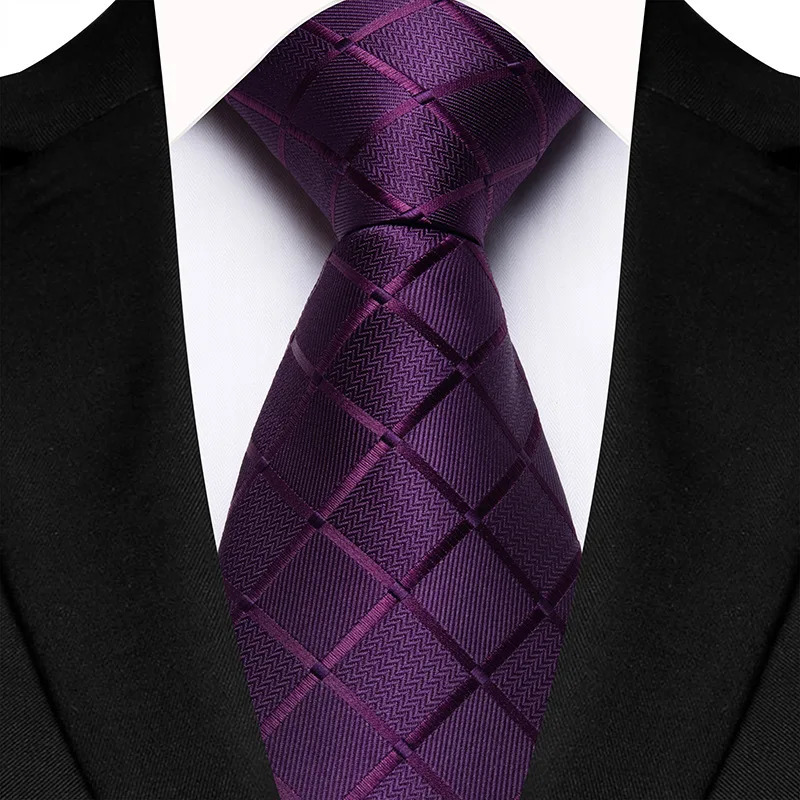8CM Mens Necktie Plaid Checks Ties For Man Groom Groomsman Jacquard Woven Ascot Formal Business Party Accessories251218