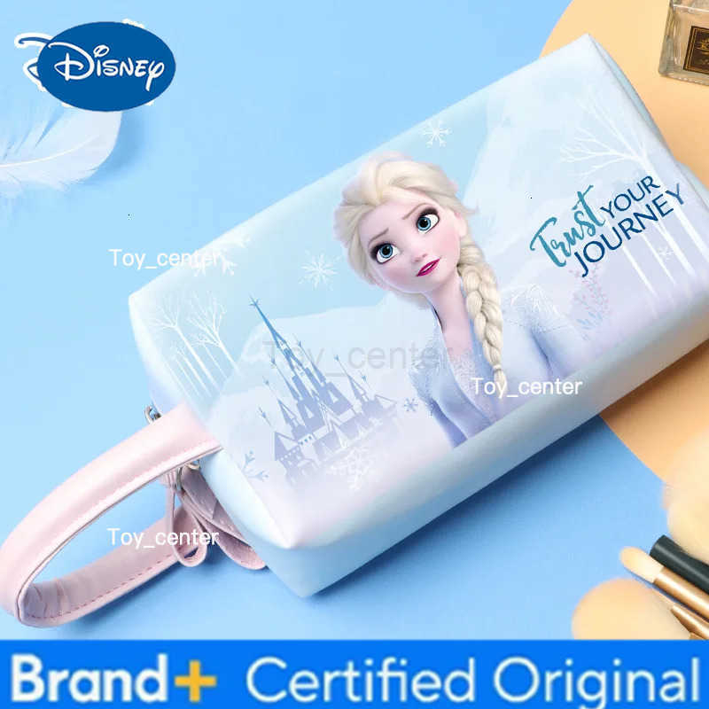 Disney Anime Frozen Elsa Cosmetic Bag Kawaii Elsa Portable Pencil Case Large Capacity Stationery Storage Bag Cartoon Wash Bag H251227