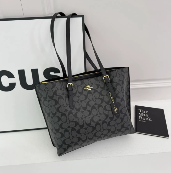 Tote bag designer bag handbag fashionable women's canvas leather hand-held large capacity shopping bag letter design lazy zipper design computer bag 12A