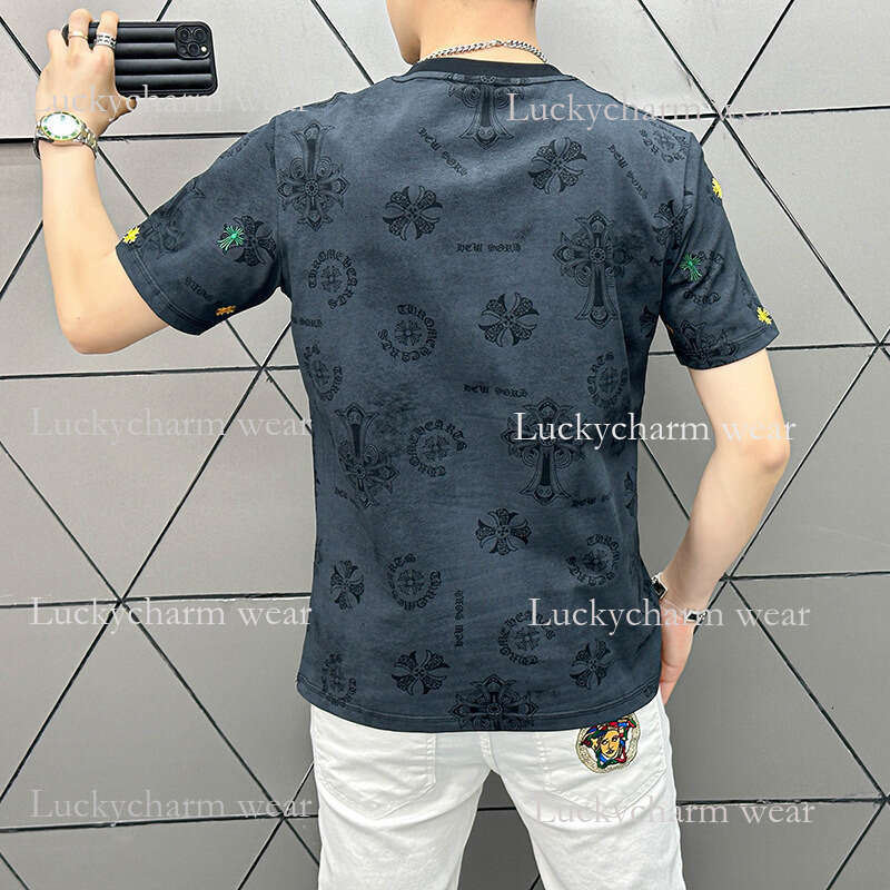 Light Luxury Year New Short Half Sleeve Round Neck Fashion Stylish Trendy Casual Versatile T-Shirt For Men
