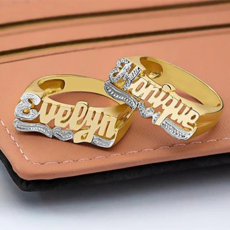 Personalized Name Ring 3D Pattern Personalized Letter Ring Gift Custom Made Christmas Gift 251224