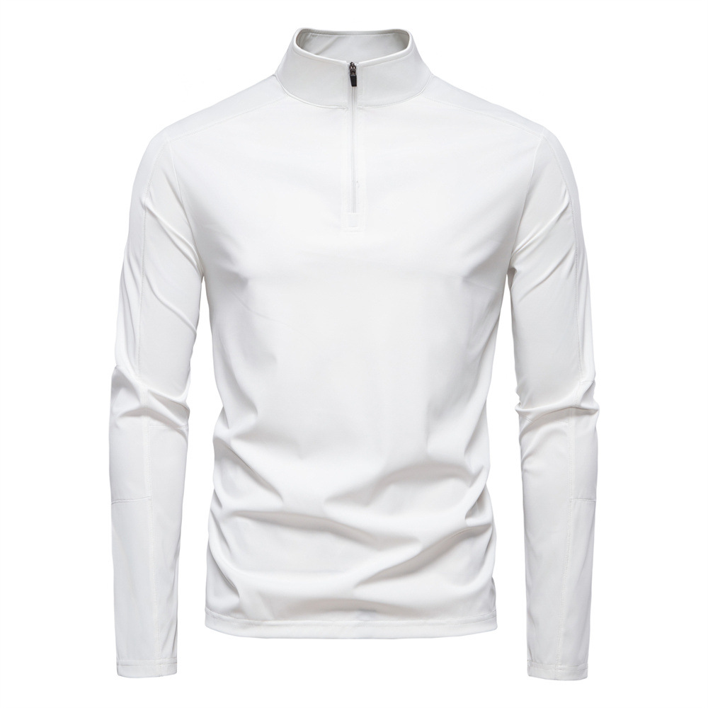 WOZK Spring/Summer New Men's Sunscreen and UV Protection UPF100+Base Shirt Long Sleeve Half Zipper T-shirt for Men designer