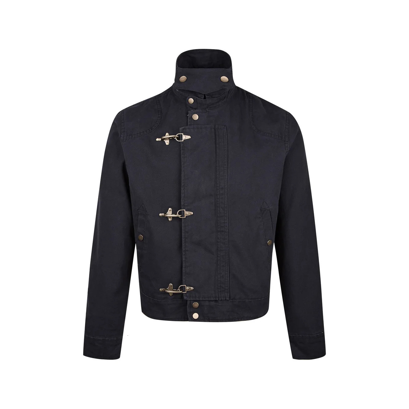 Cleanfit Casual Retro Workwear Jacket Short American Style Stand Collar Zipper Mens Cotton Polyester Fabric Durable Color Fa 251226