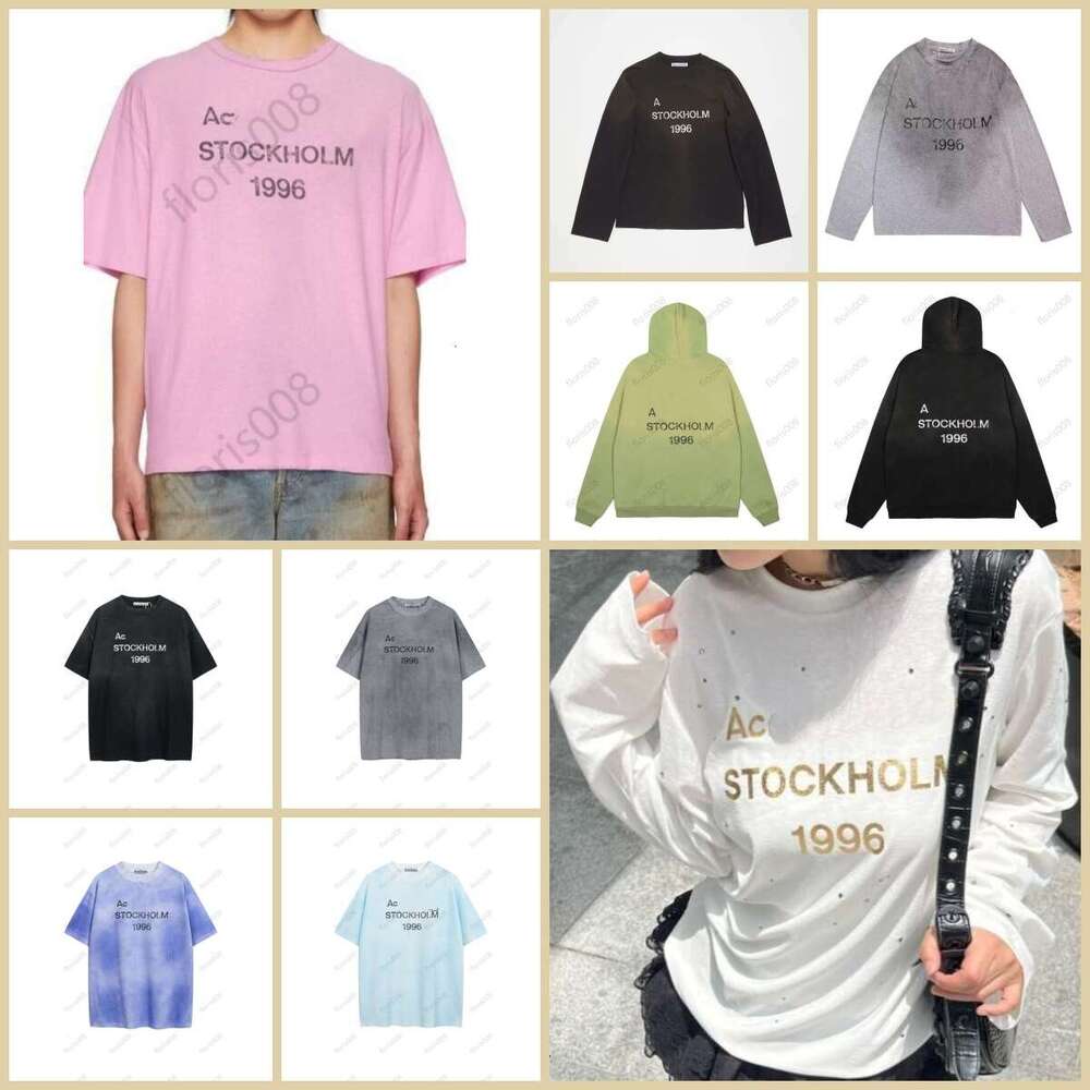 Acnes studios shirt Mens Designer T Shirts Men Women hoodie Letter Printed Tshirts Fashion Spring Summer Long Sleeve Tops Washed Styles Breathable T-shirts Size S-XL