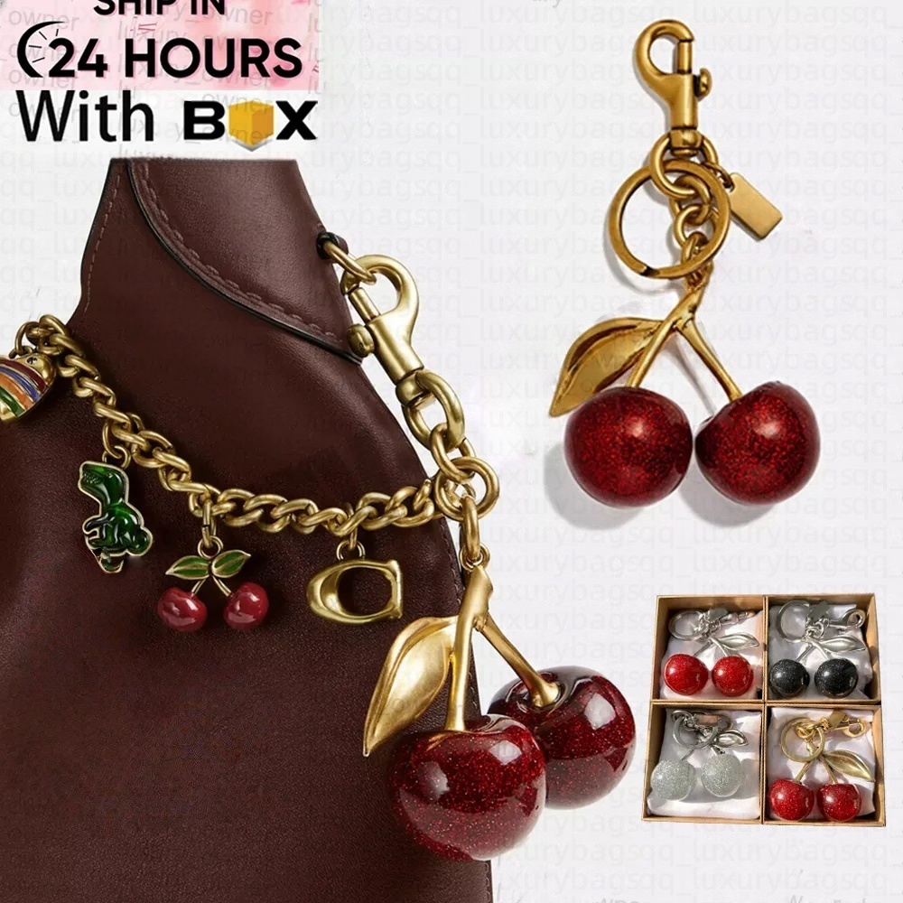 Cherry bag charm bag charms designer keychain key chain designer designer bag WomenKey charm purse charm luxury keychain keychain wallet designer For Refreshing