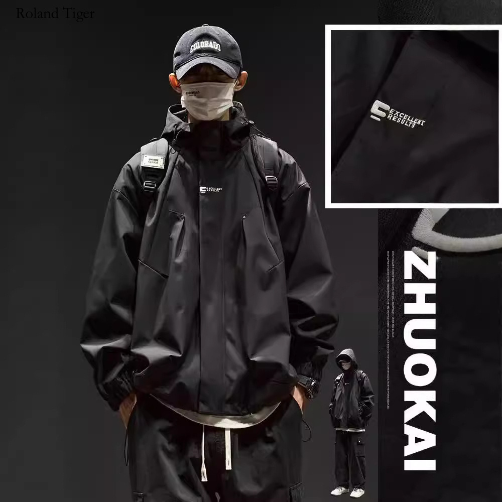 Roland Tiger 2024 New Men's Outdoor Jacket Spring Autumn Trendy Brand Men's Autumn Jacket Men's Autumn Winter Outdoor Hiking Jacket