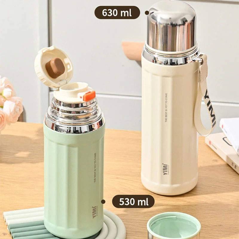 530/630ml Large Capacity Food Grade Material 304 Stainless Steel Portable Vacuum Thermal Insulation Tumbler Thermos Seal Cup 251222 W260226