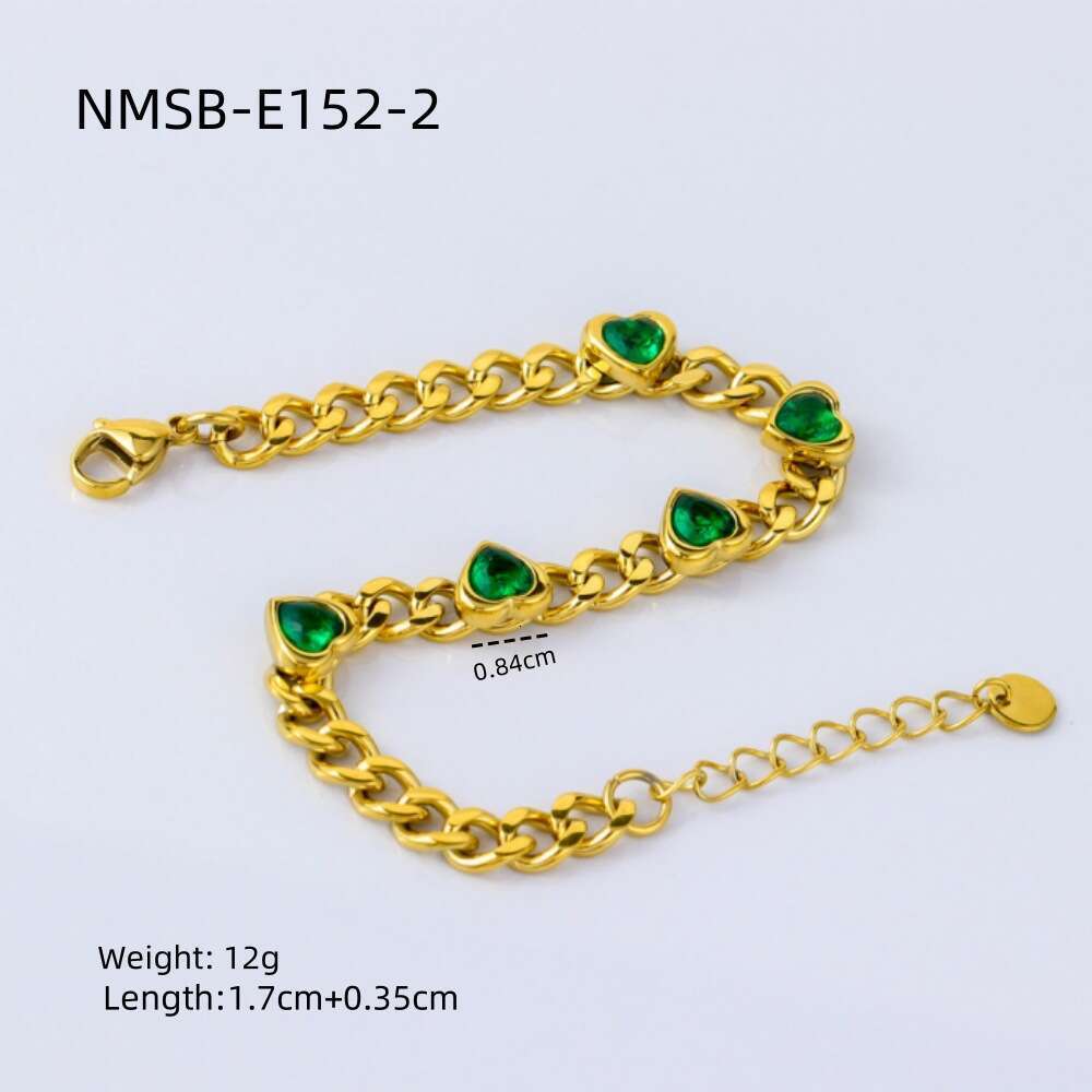 Bracelet for Women New Gold-Plated Heart Zircon Bracelet Niche Sweet Adjustable Tarnish-Resistant Versatile Everyday Jewelry
