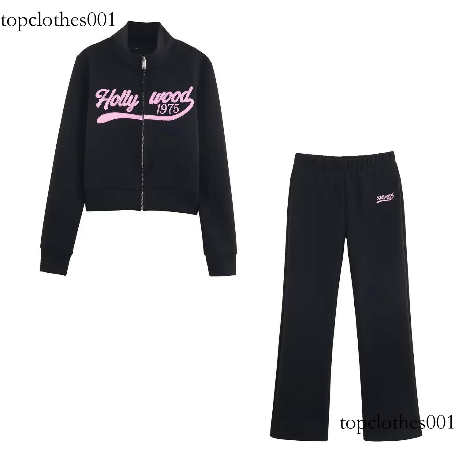 European and American women's new style embroidery long-sleeved jacket high-waisted flared trousers set