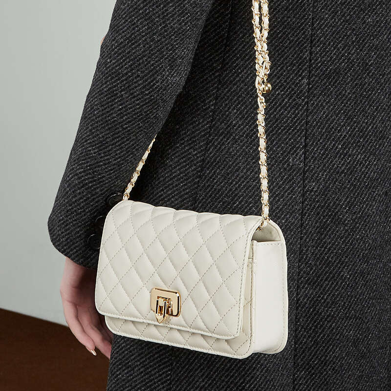 Luxury One Shoulder Tote Bag Rock Style Spring Leather Classic Quilted Single Handle Crossbody Bag Fashion Small Square Bag Women's Versatile Cha