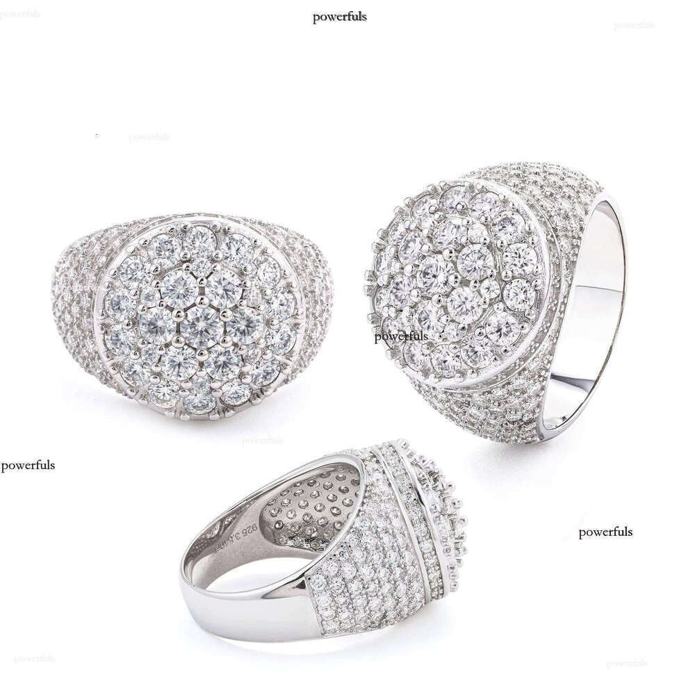 Hot Selling Hiphop Style Men's 925 Silver Moissanite Ring VVS Grade Passes Diamond Tester for Wedding & Everyday Wear