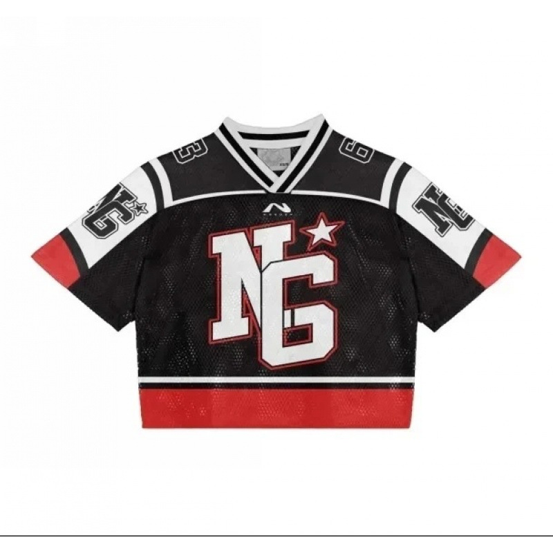 T-shirt Jersey Rugby Shirt, Retro American & European Casual Hip-Hop Streetwear, High Street Short Sleeve