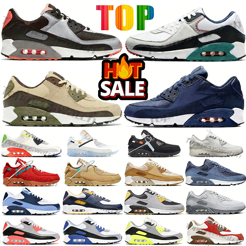 Designer 90s Running Shoes 90 Trainer Sneakers Mens Women Sports Shoes Triple Black White Mesh Leather Breathable Cushion Surface Sports Outdoor Sport Trainers