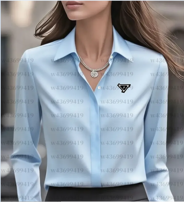 2026 new Loose Designer shirts women blue Blouse fashion spring embroidery luxury Base Shirt womens long sleeve lapel coat tops