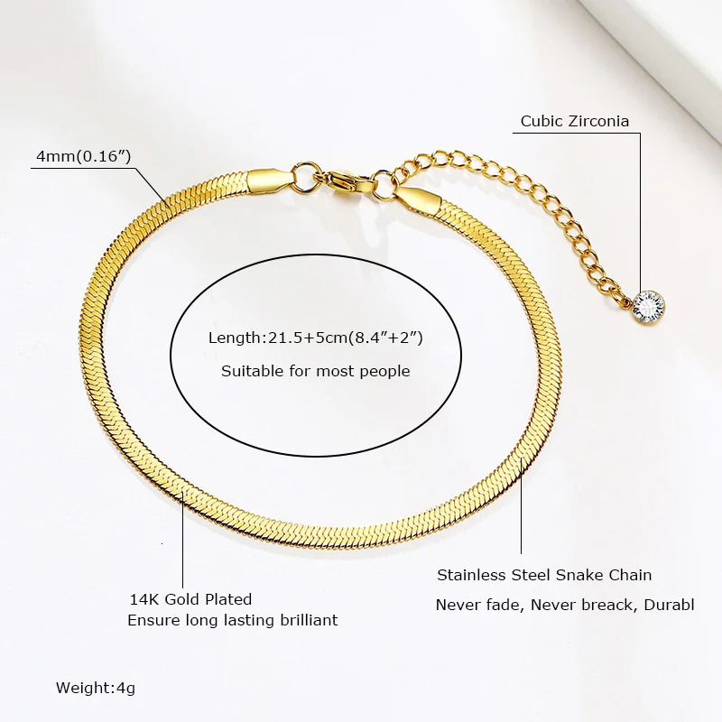 Snake Chain Anklet for Women Girls Adjustable Summer Beach Bracelet Mothers Day Gifts Stainless Steel Not Allergic 251226