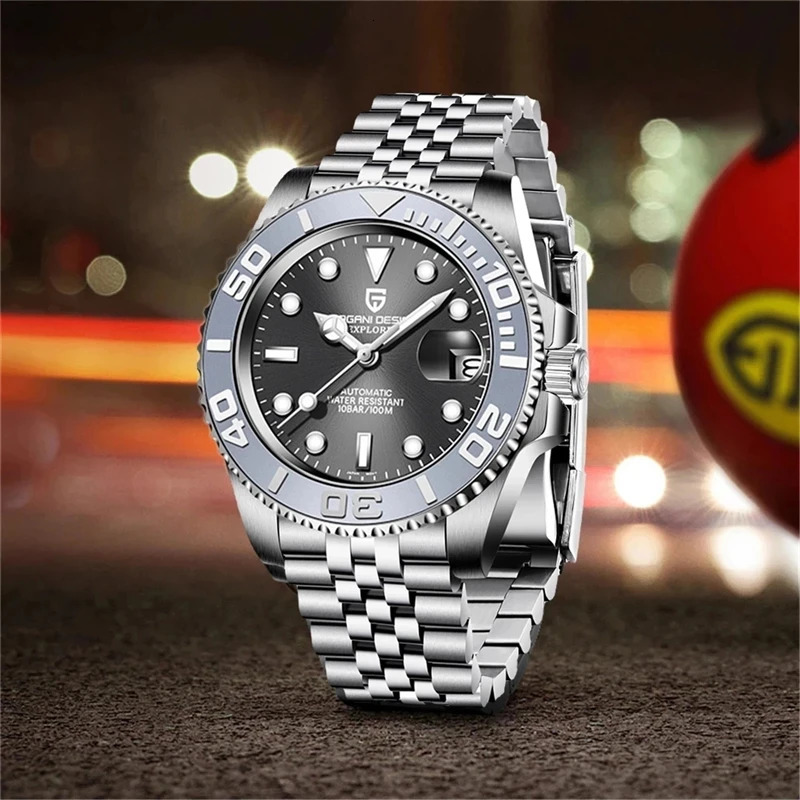 PAGANI Men Mechanical Wristwatch Stainless Steel Sapphire Automatic Watch 100M Waterproof Clock 251224