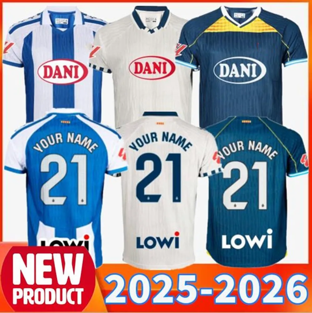 25 26 RCD Espanyol Soccer Jersey 2025 2026 POL LOZANO Home away third jersey JOFRE CARDONA PERE MILLA PUADO Football 125th shirt Camisetas De Futbol