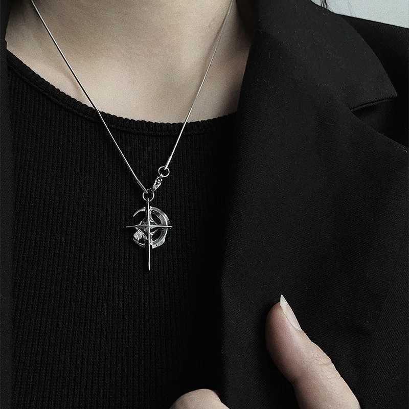 GUFTM Moon Star Pendant Galaxy Necklace For Women Egirls y2k Cool Neck Jewelry Clavicle Chain Original Korean Fashion Party Gift M251227