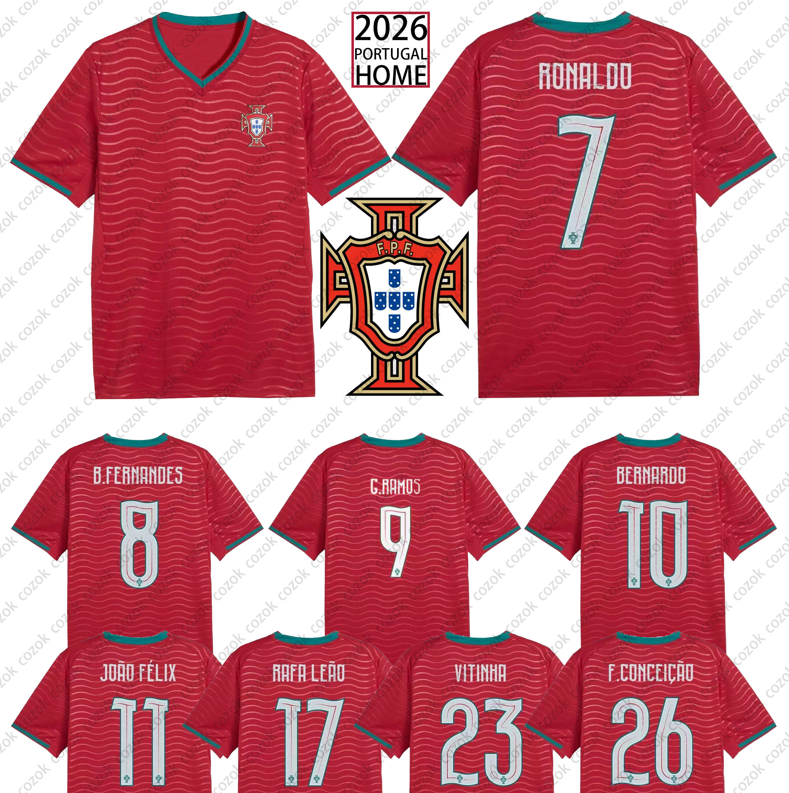 Portugal National Team Jersey 2026 World Cup Home Cristiano Ronaldo No.7 Soccer Jersey Unisex Fans Edition Replica Football Shirt