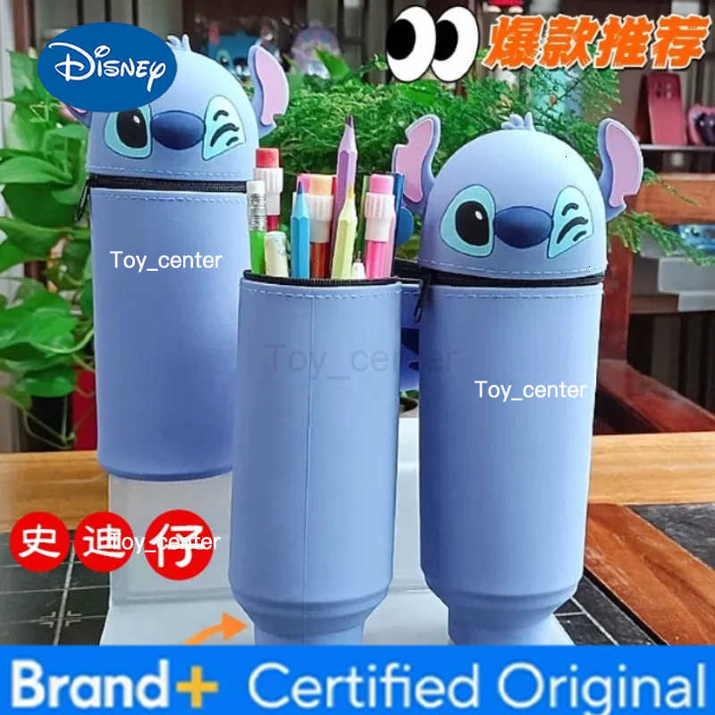 Disney New Cute Telescoping Pencil Case Cartoon Foldable Pen Holder Student Stationery Storage Bag Children Gifts Hot H251227