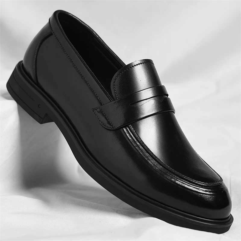 Mens Formal Leather Loafers Italian Style Slip-on Stylish Elegant Business Shoes Comfortable Lightweight Office Dress Shoes Z251227