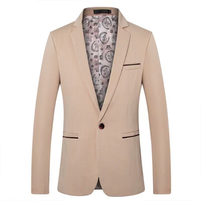 T2844 Business Casual Korean Style Slim Fit Men's Suit Jacket (Single Jacket)