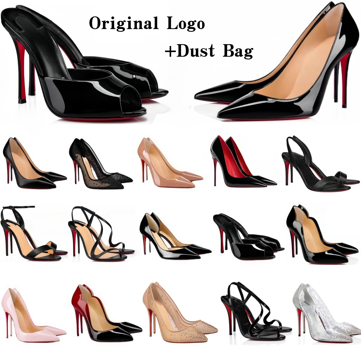 Designer Women High Heels Shoes Red Bottomshoes Women Peep Toes Sandals Summer 6cm 8cm 10cm 12cm Nude Black Patent Leather Woman Brand Pumps 35-44