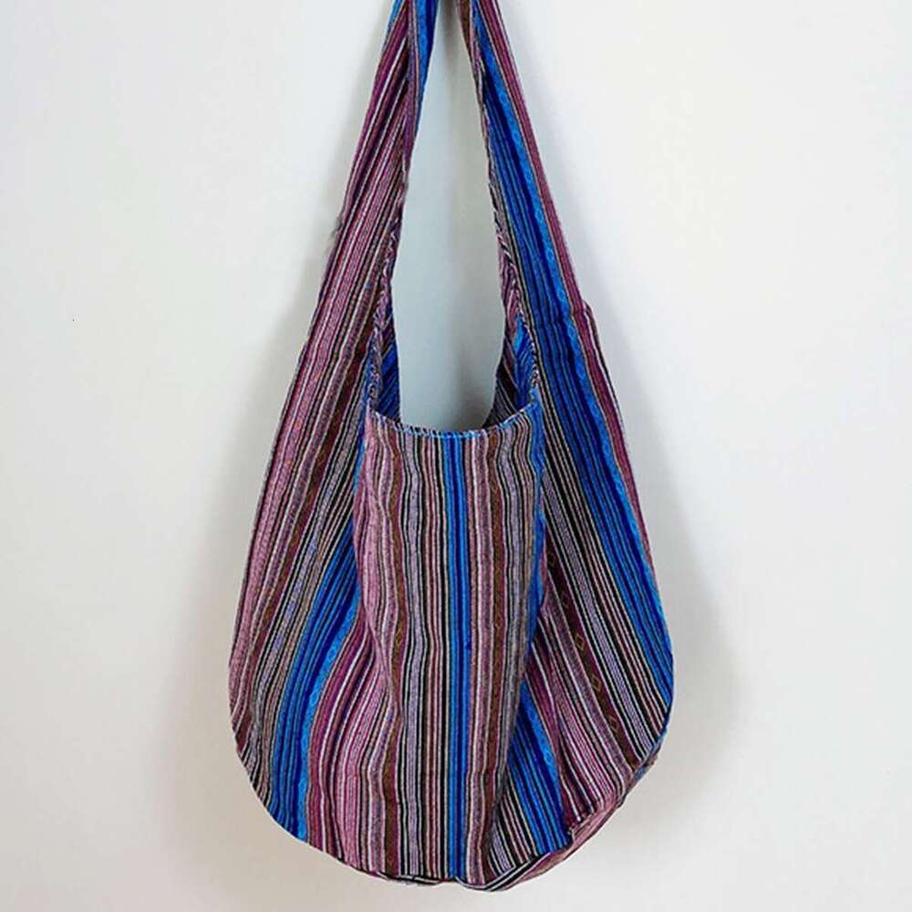 Retro Single Shoulder Handbag Cotton Linen Canvas Jacquard Casual Women's Bag Large capacity multifunctional commuting storage bag Niche personal