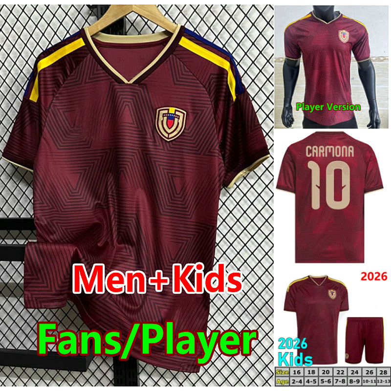 2026 Venezuela Soccer Jerseys 26 27 National Team SOTELDO RONDON maillots foot HERRERA MACHIS Football Shirt Home Away CORDOVA SAVARINO Camisetas men kids uniforms
