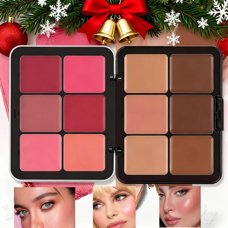 12-Color Metal Tin Concealer and Blush Cream Matte Highlighter Contour All-in-One Womens Makeup Palette Christmas Gift 251226
