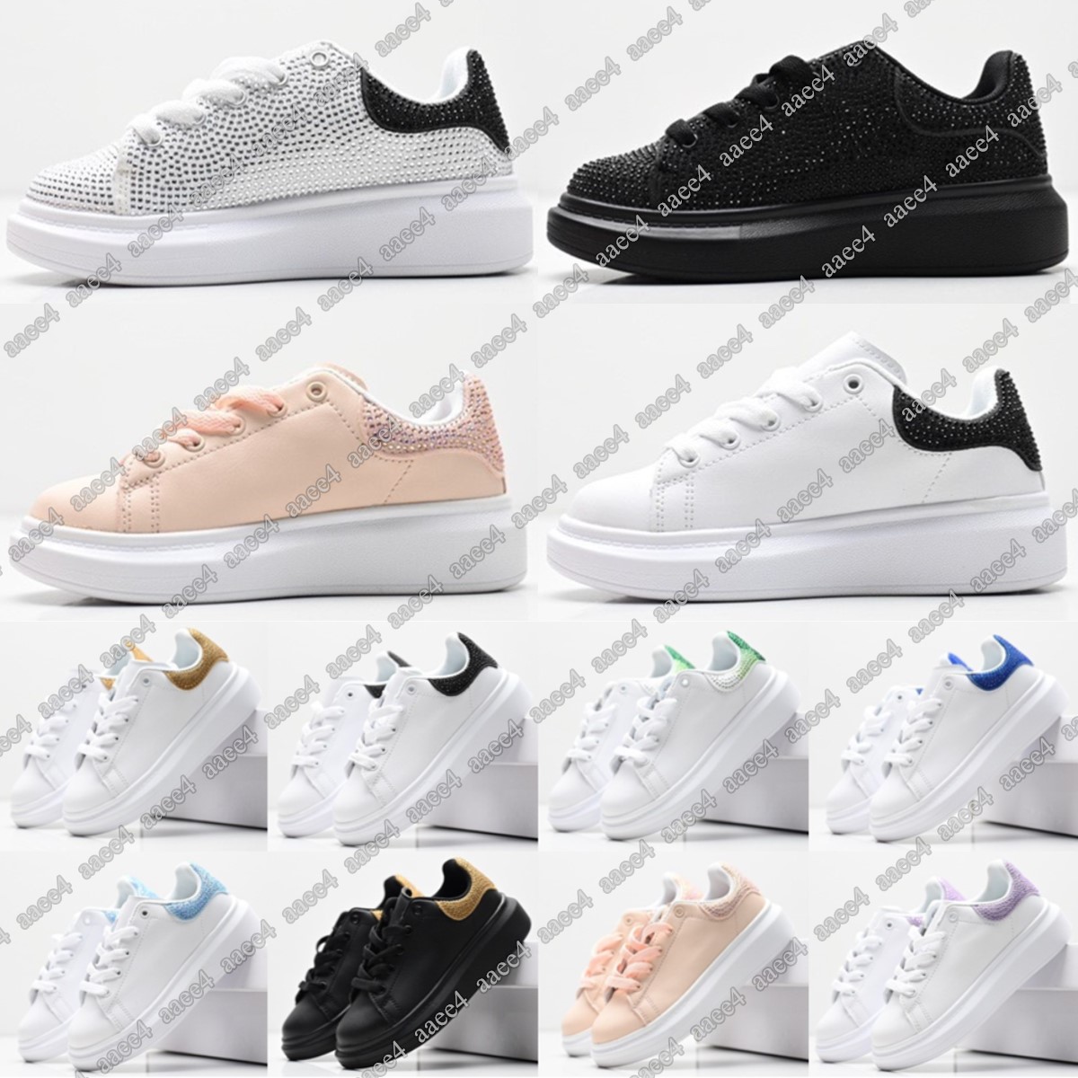 Designer Kids casual shoes Toddler Sneakers Children shoes diamond decoration black white blue pink color Infant Boys Girls Trainers