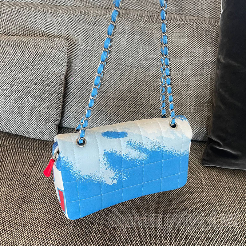 Luxury Blue Canvas Surf for Women Designer Single Shoulder Chain Bags Elegant Dinner Party Wedding Bag