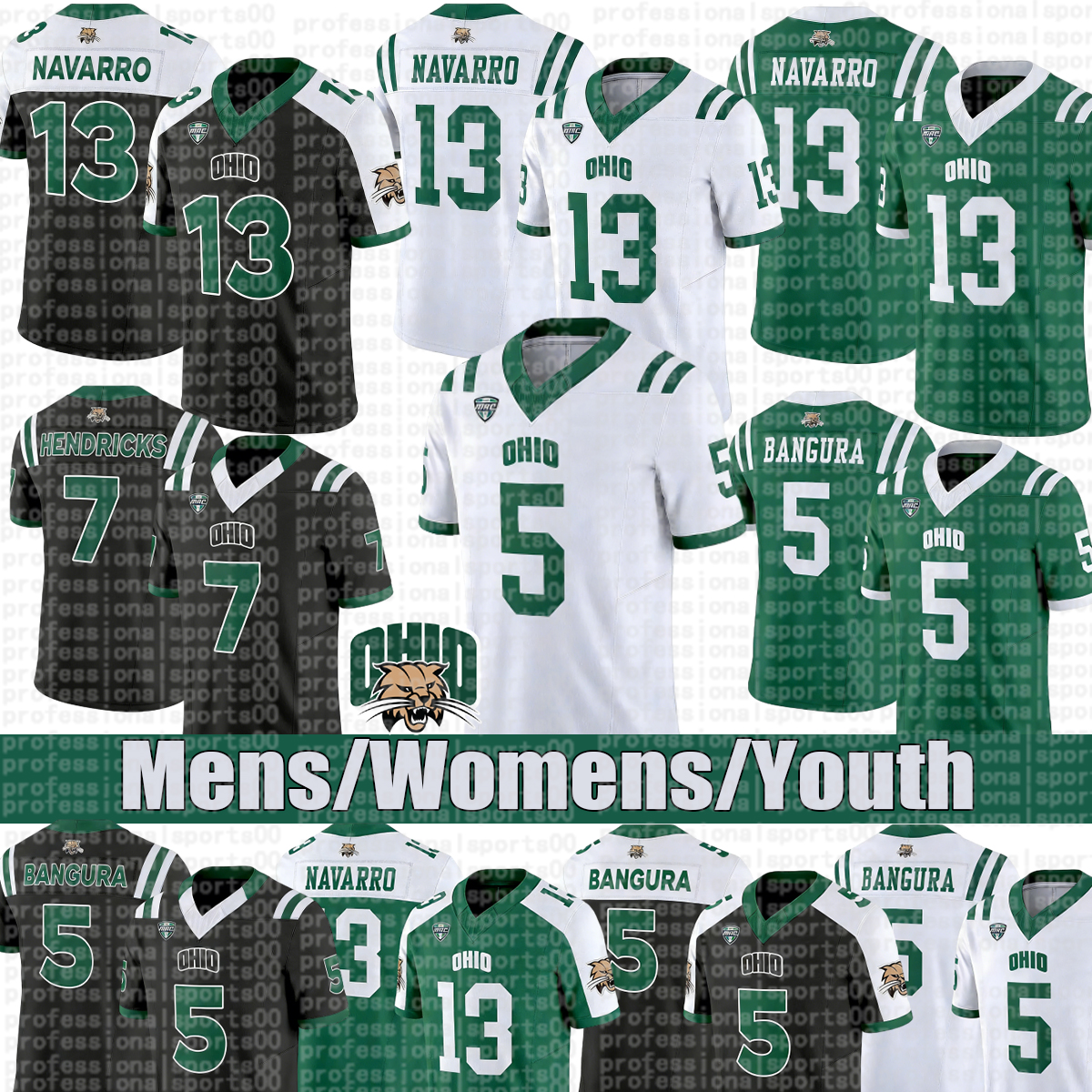 Ohio Bobcats college jersey 13 Parker Navarro Sieh Bangura Duncan Brune Chase Hendricks Rodney Harris II Mason Williams Football Jerseys