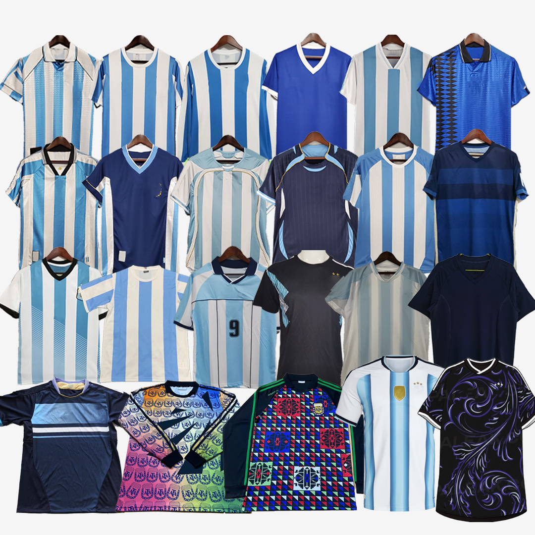 New + Retro Soccer Jerseys 2026 Argentinas 1986 1990 1994 1996 1998 2002 2004 2006 2010 2014 MESSIS long sleeve Football Shirt T goalkeeper MARADONA Fans Player version