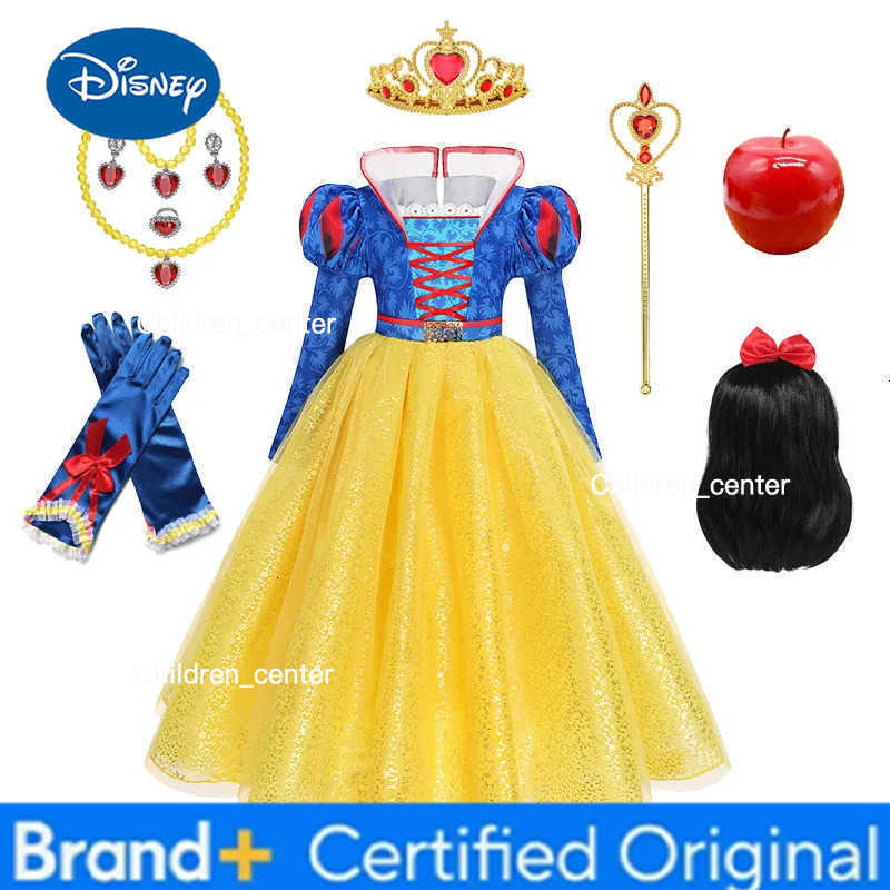 Disney 2025 Snow White Costume for Girls Party Dress Carnival Cosplay Halloween Clothes Kids Princess Dresses H2512271
