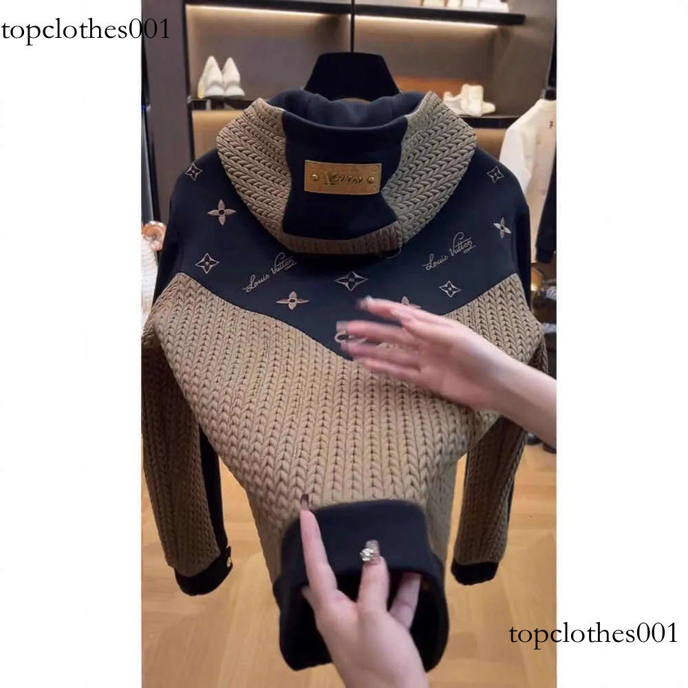 Autumn Winter Small Fragrance Style Men's New Jacket Light Luxury Designer Hooded Old Flower Wheat Ear Loose Casual Fashion Coat